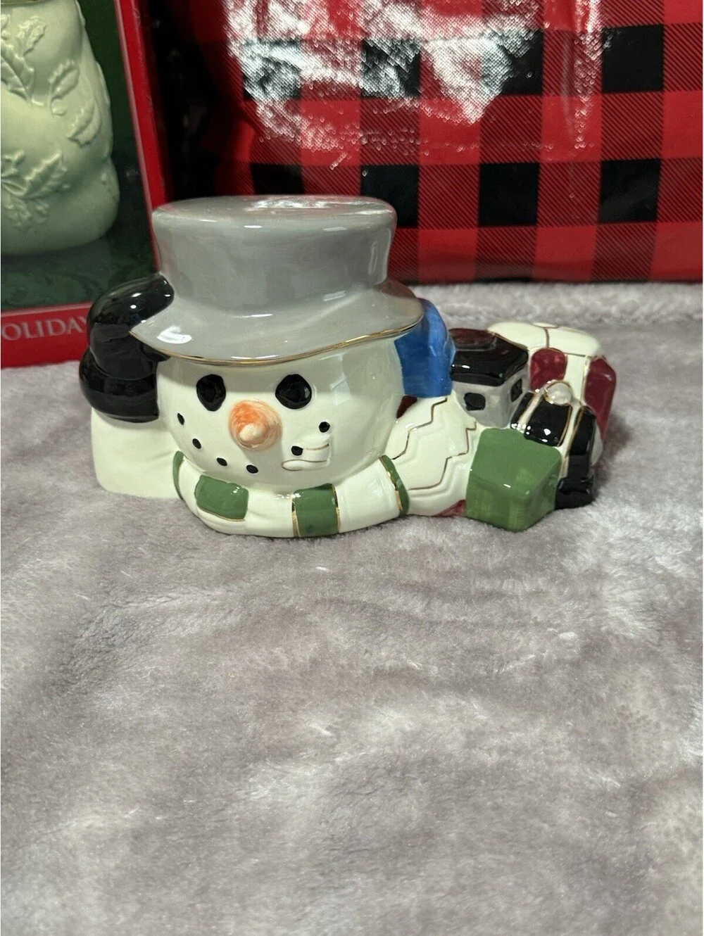 🎅🏻 Christmas Home For The Happy Holidays Snowman Cookie Jar
